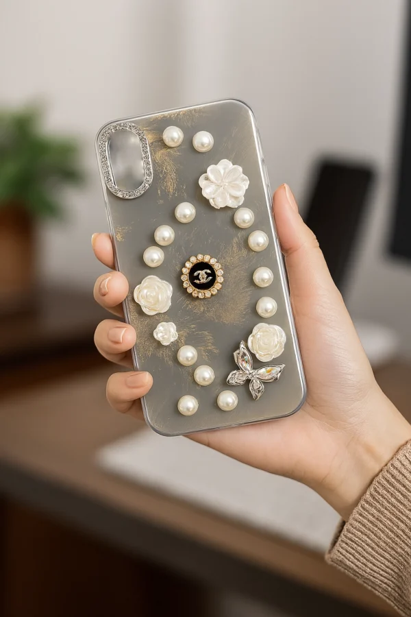 3D Butterfly & Flower Pearl Case for iPhone XS Max