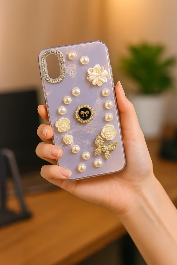 3D Butterfly & Flower Pearl Case for iPhone XS Max