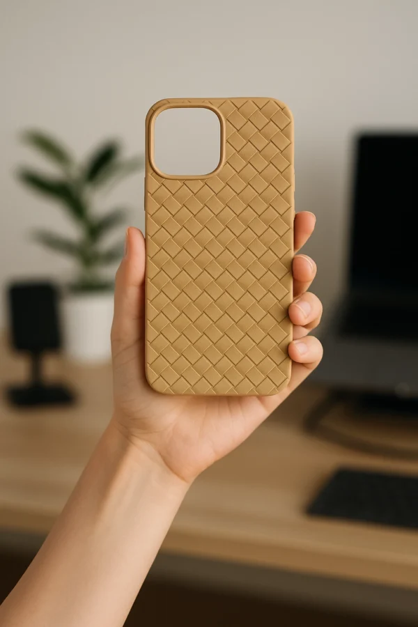 Woven Leather Feel Case for iPhone – Soft TPU Premium Texture Cover (11 Pro Max to 16 Pro Max)
