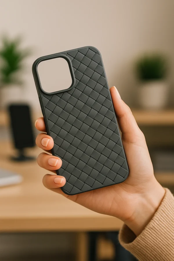 Woven Leather Feel Case for iPhone – Soft TPU Premium Texture Cover (11 Pro Max to 16 Pro Max)