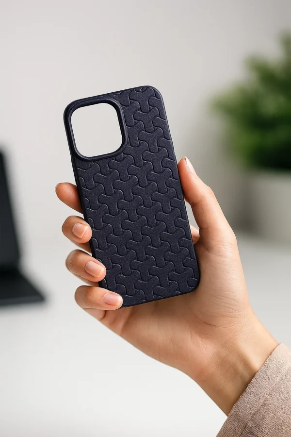 Woven Link Pattern Soft Case – Premium TPU Cover for iPhone (11 Pro Max to 16 Pro Max)