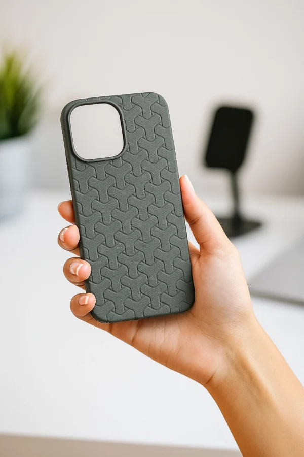 Woven Link Pattern Soft Case – Premium TPU Cover for iPhone (11 Pro Max to 16 Pro Max)