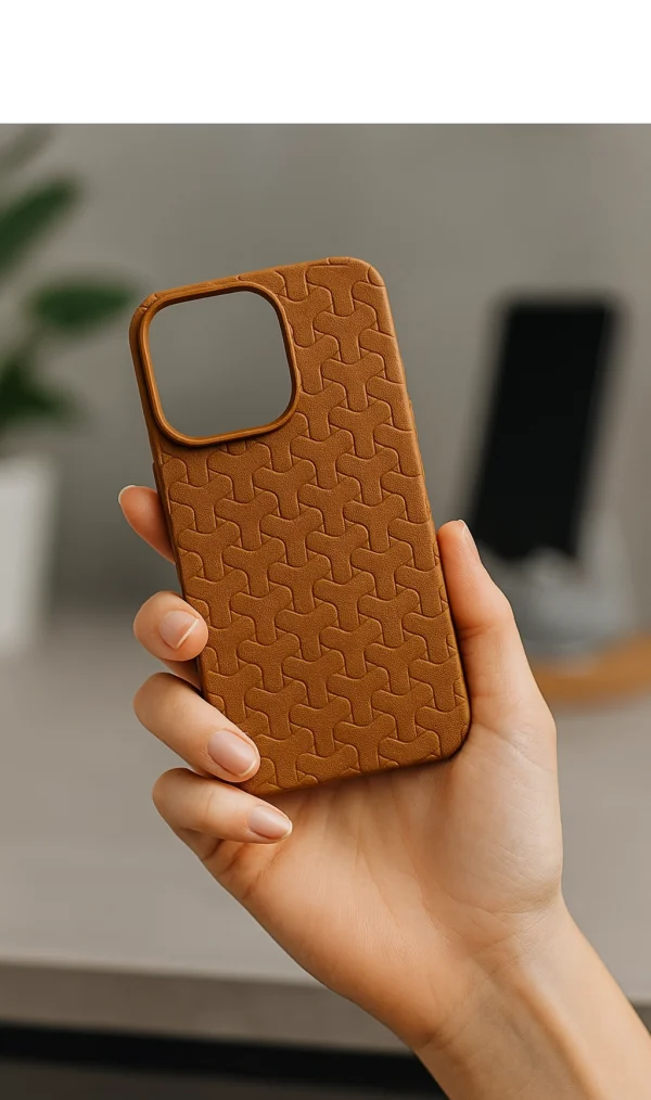 Woven Link Pattern Soft Case – Premium TPU Cover for iPhone (11 Pro Max to 16 Pro Max)