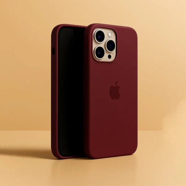 Silicone Case – Soft Colored Back Cover for iPhone Maroon Color