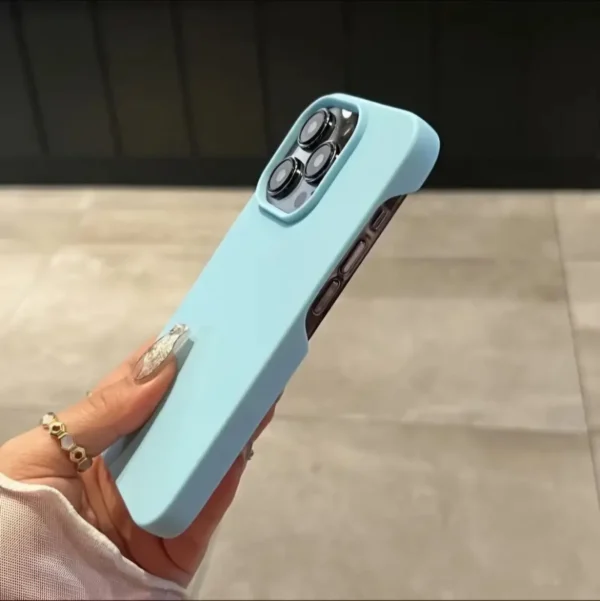 Soft Back Phone Case for iPhone – Pure Silicone Grip Cover (Black & Light Blue)