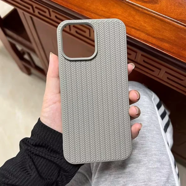Candy Color Soft Silicone Woven Pattern TPU Phone Case