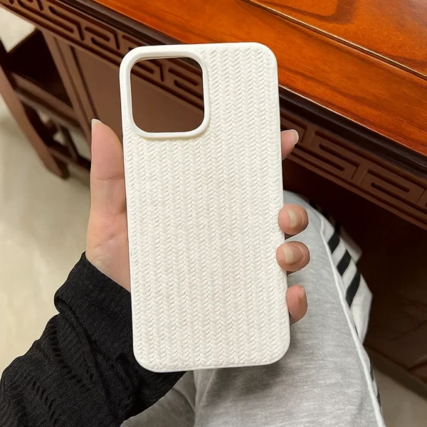 Candy Color Soft Silicone Woven Pattern TPU Phone Case