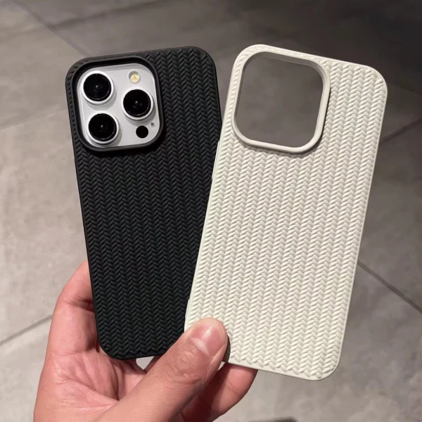 Candy Color Soft Silicone Woven Pattern TPU Phone Case