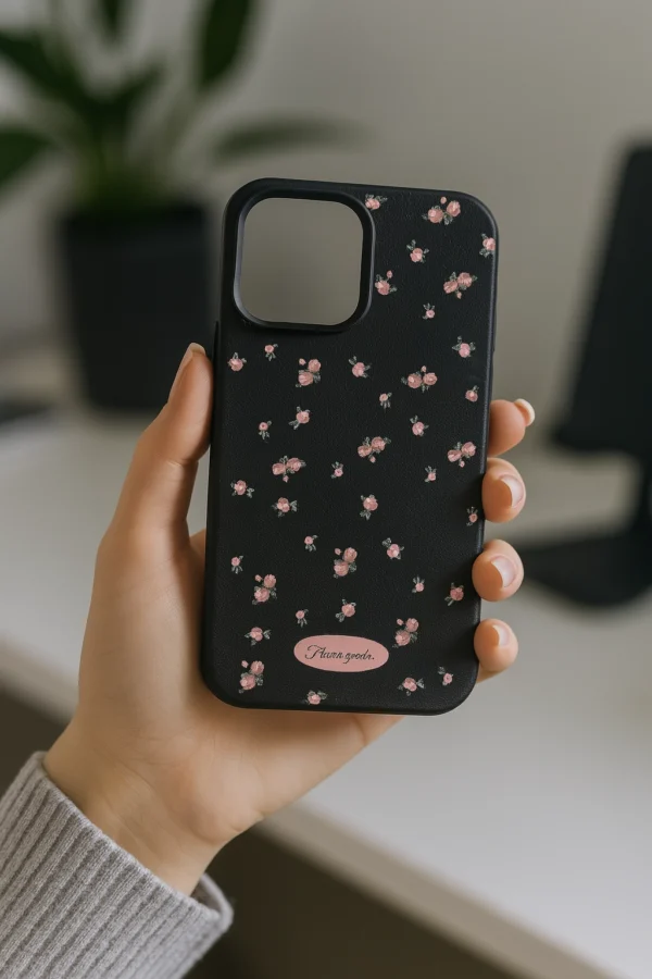 Printed Flower Phone Case - Plus Soft Candy Leather Shockproof Cover