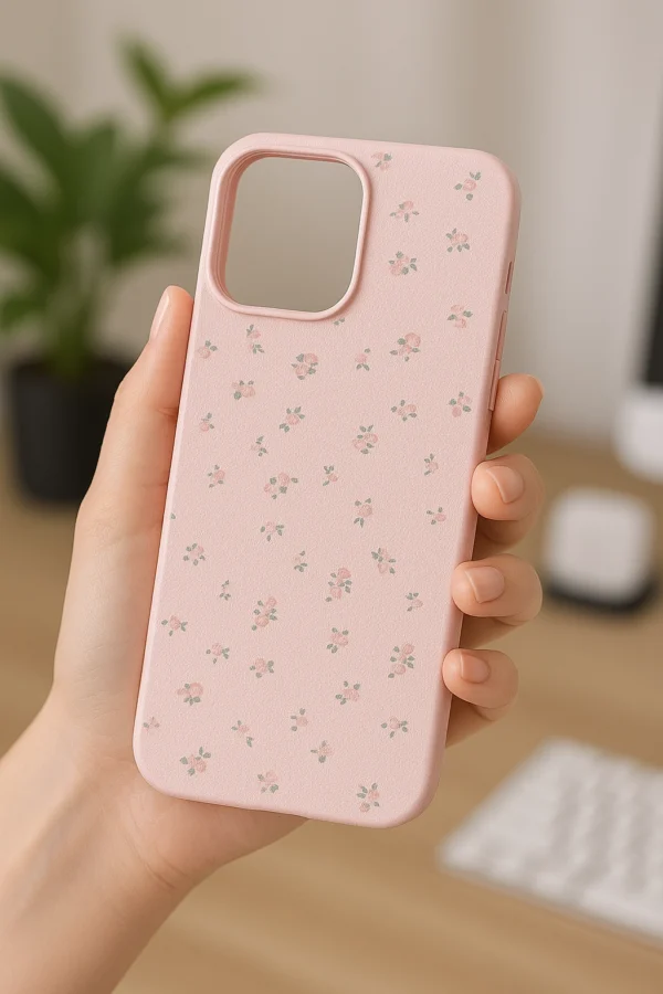 Printed Flower Phone Case - Plus Soft Candy Leather Shockproof Cover