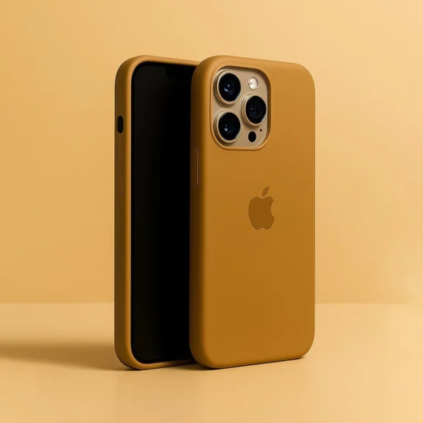 Silicone Case – Soft Colored Back Cover for iPhone Golden Brown