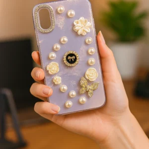 3D Butterfly & Flower Pearl Case for iPhone XS Max - Image 5